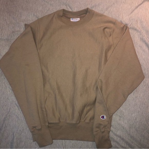Champion reverse weave tan cropped crewneck sweater sz xs - Picture 1 of 2